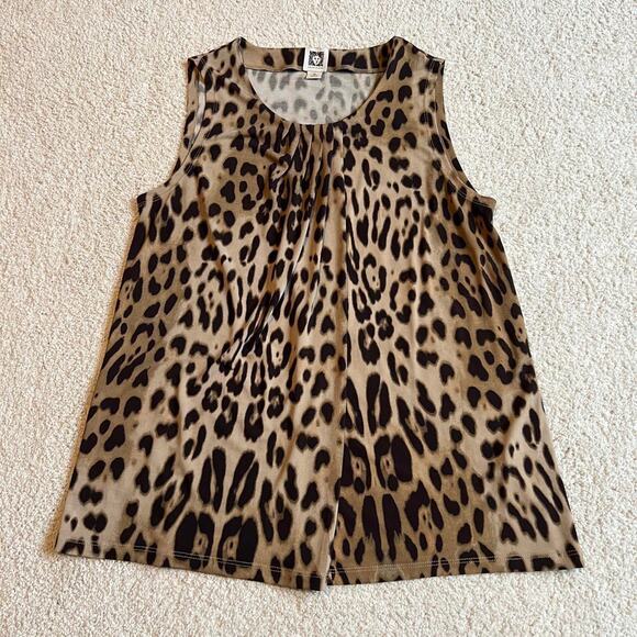 Anne klein leopard cheetah Print sleeveless top - Picture 1 of 6
